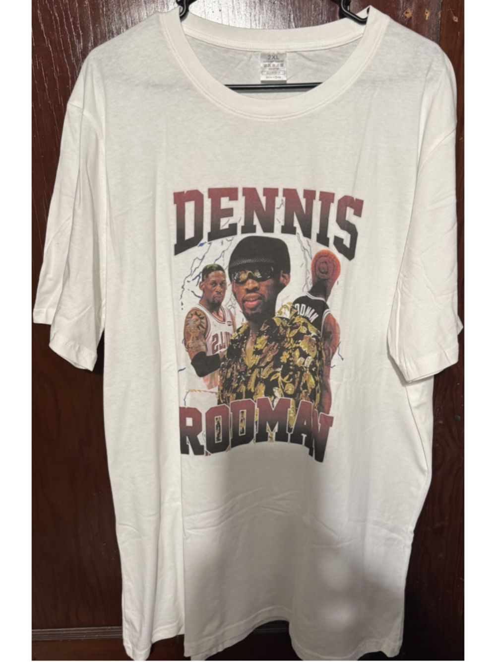 Chicago Bulls Dennis Rodman White T-Shirt Men Sz XXL New Without Tags